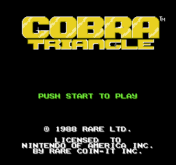 Cobra Triangle title screen for NES